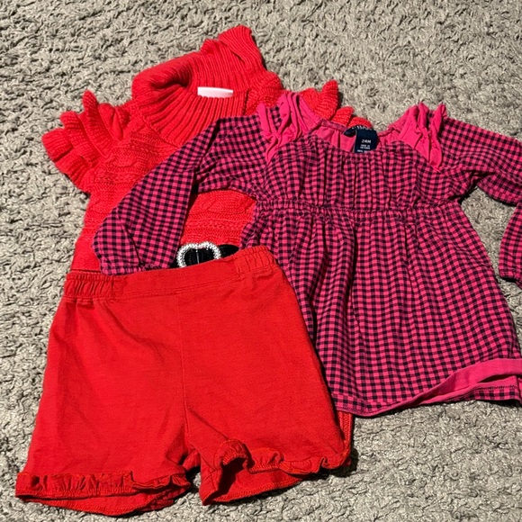 Other - Red and Pink Checkered Baby Outfit